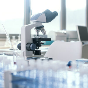 Professional equipment and microscope in the research laboratory